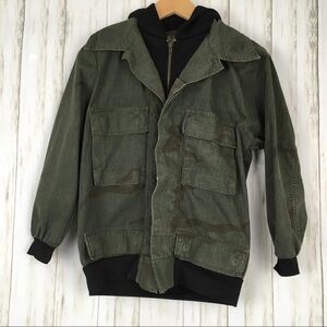 Urban Renewal Camouflage Hoodie Bomber Jacket